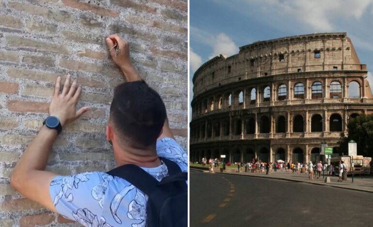VIDEO. Un turist este acuzat că a vandalizat Colosseumul din Roma. Bărbatul ar putea primi până la cinci ani de închisoare